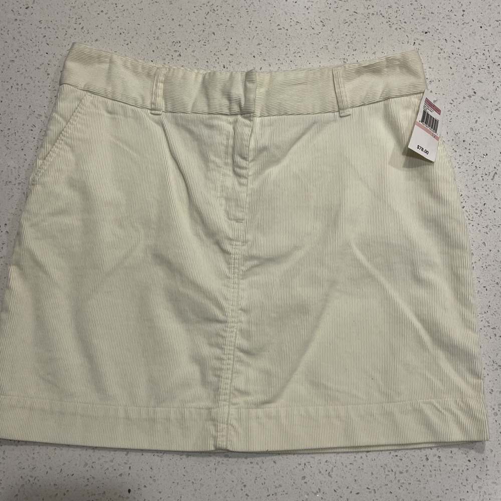 VINEYARD VINES  Ladies Corduroy Short‎ Skirt  White Size 10  NWT